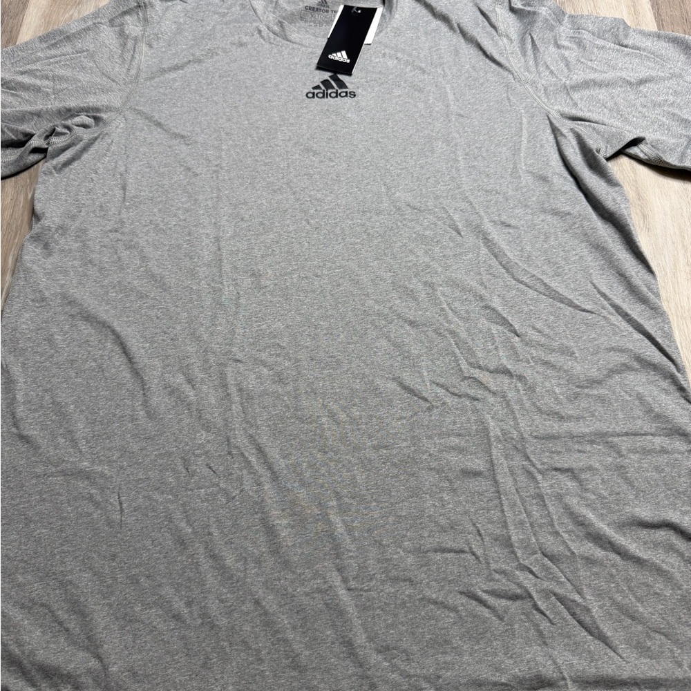 adidas Men’s Light Gray Short Sleeve Athletic Tee